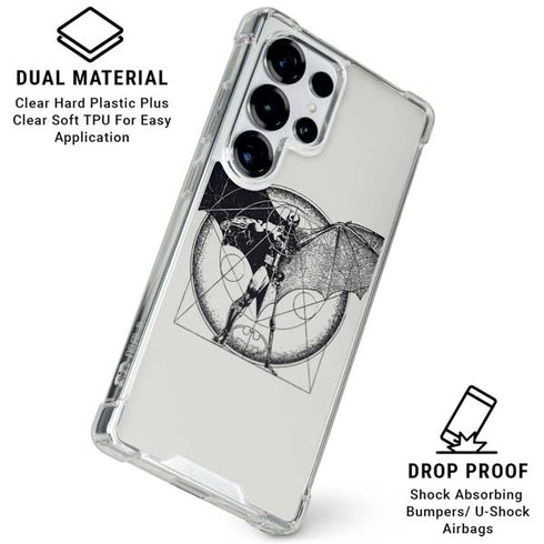 DC Comics Batman Skeleton diagram Art Galaxy S25 Ultra Clear Case