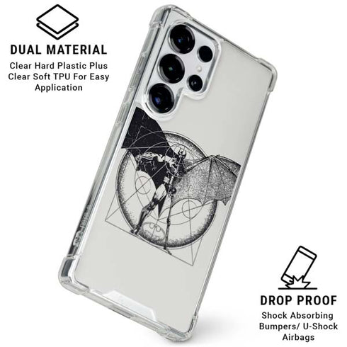 DC Comics Batman Skeleton diagram Art Galaxy S26 Ultra Clear Case