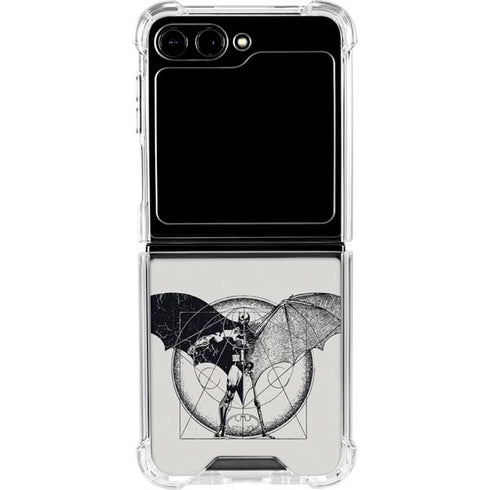 DC Comics Batman Skeleton diagram Art Galaxy Z Flip6 Clear Case