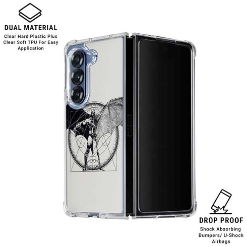 DC Comics Batman Skeleton diagram Art Galaxy Z Fold6 Clear Case