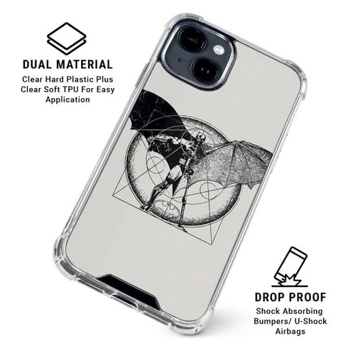 DC Comics Batman Skeleton diagram Art iPhone 15 Clear Case
