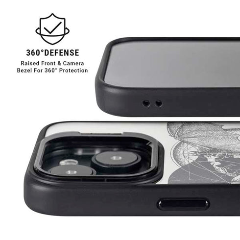 DC Comics Batman Skeleton diagram Art iPhone 15 Plus Kickstand Case