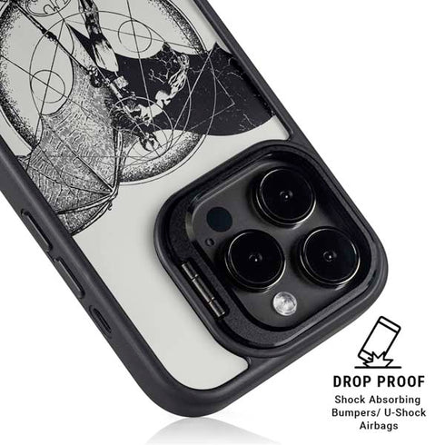 DC Comics Batman Skeleton diagram Art iPhone 15 Pro Kickstand Case