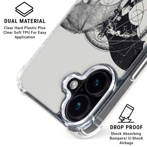 DC Comics Batman Skeleton diagram Art iPhone 16 Clear Case