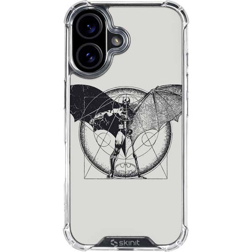 DC Comics Batman Skeleton diagram Art iPhone 16 Plus Clear Case