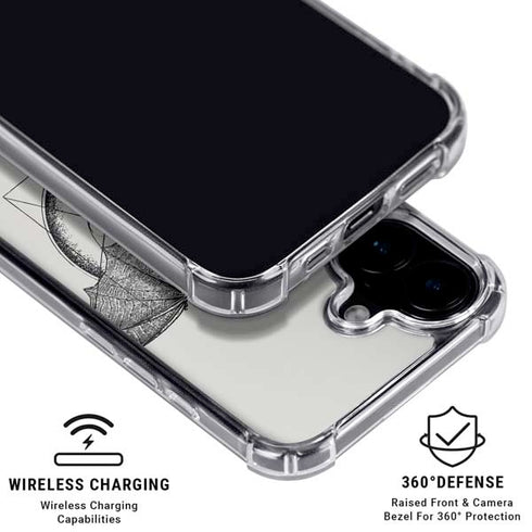 DC Comics Batman Skeleton diagram Art iPhone 16 Plus Clear Case