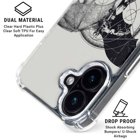 DC Comics Batman Skeleton diagram Art iPhone 16 Plus Clear Case