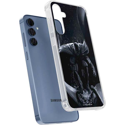 DC Comics Arkham Origins Batman In action pose Galaxy A55 5G Clear Case