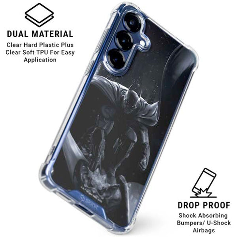 DC Comics Arkham Origins Batman In action pose Galaxy S25 FE Clear Case