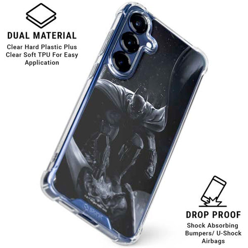DC Comics Arkham Origins Batman In action pose Galaxy S25 Plus Clear Case