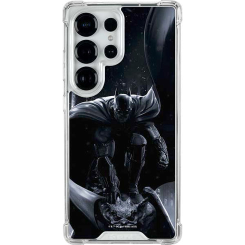DC Comics Arkham Origins Batman In action pose Galaxy S25 Ultra Clear Case