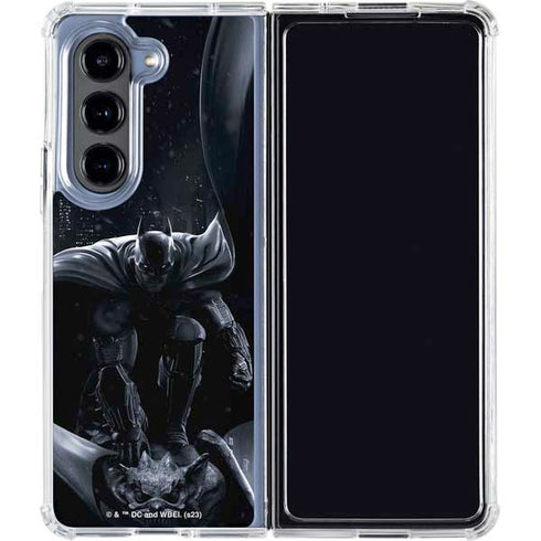 DC Comics Arkham Origins Batman In action pose Galaxy Z Fold5 5G Clear Case