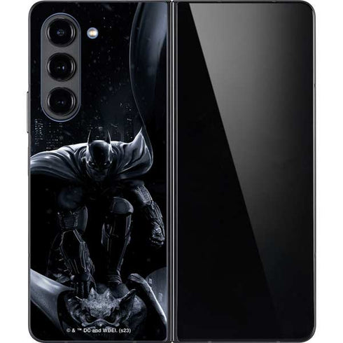 DC Comics Arkham Origins Batman In action pose Galaxy Z Fold5 5G Skin
