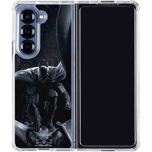 DC Comics Arkham Origins Batman In action pose Galaxy Z Fold7 Clear Case