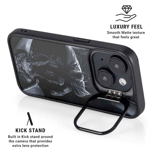 DC Comics Arkham Origins Batman In action pose iPhone 14 Kickstand Case