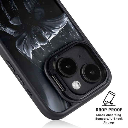 DC Comics Arkham Origins Batman In action pose iPhone 14 Plus Kickstand Case