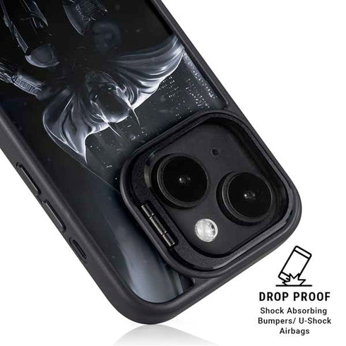 DC Comics Arkham Origins Batman In action pose iPhone 15 Kickstand Case