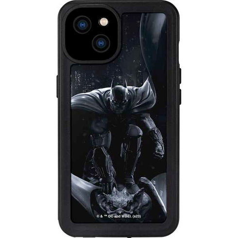 DC Comics Arkham Origins Batman In action pose iPhone 15 Plus Waterproof Case