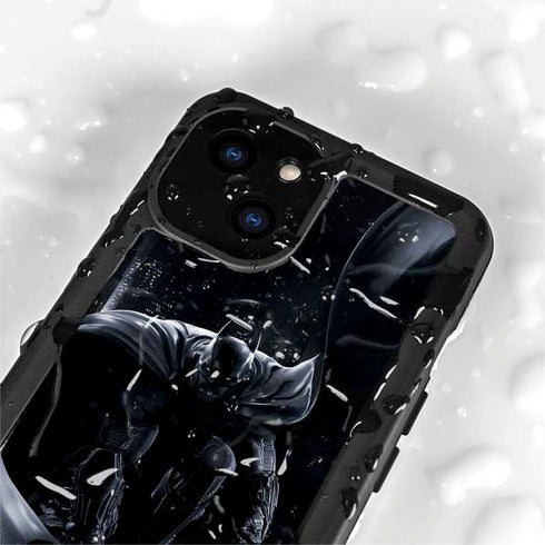 DC Comics Arkham Origins Batman In action pose iPhone 15 Plus Waterproof Case