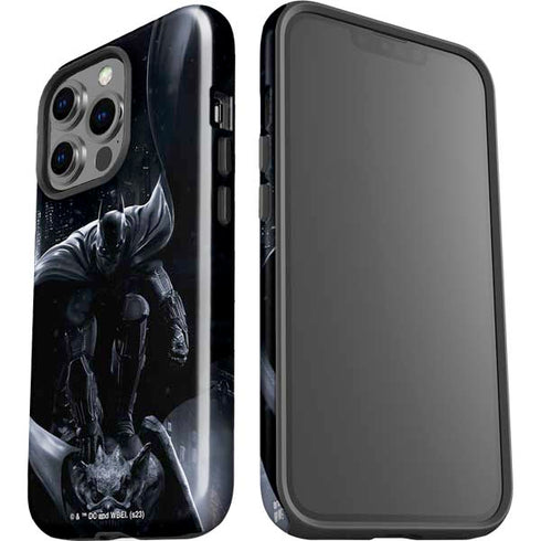 DC Comics Arkham Origins Batman In action pose iPhone 15 Pro Impact Case