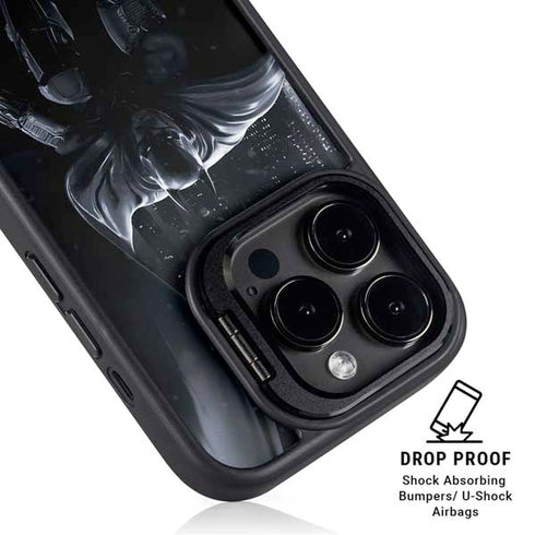 DC Comics Arkham Origins Batman In action pose iPhone 15 Pro Max Kickstand Case