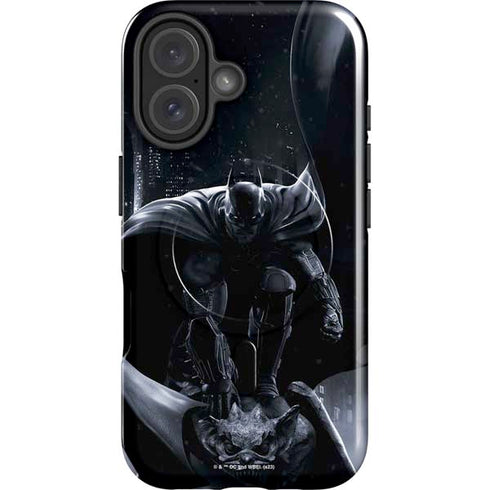 DC Comics Arkham Origins Batman In action pose iPhone 16 Magsafe Impact Case