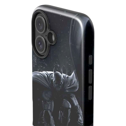 DC Comics Arkham Origins Batman In action pose iPhone 16 Plus Impact Case