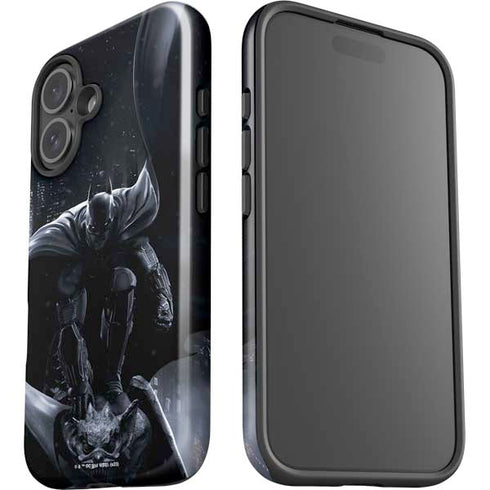 DC Comics Arkham Origins Batman In action pose iPhone 16 Plus Impact Case