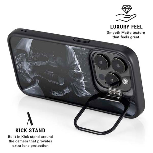 DC Comics Arkham Origins Batman In action pose iPhone 16 Pro Max Kickstand Case