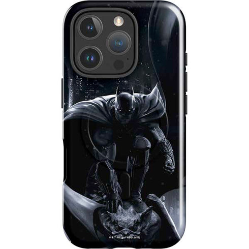 DC Comics Arkham Origins Batman In action pose iPhone 16 Pro Max Magsafe Impact Case
