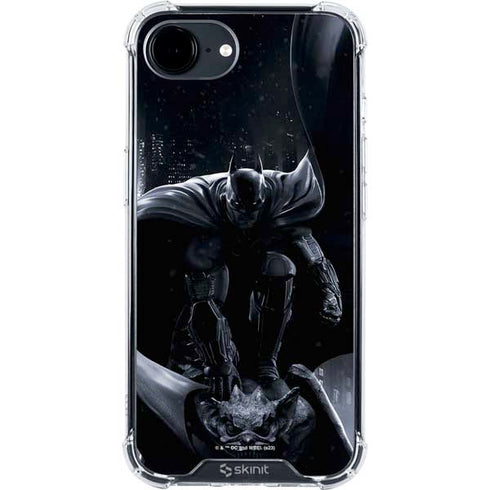 DC Comics Arkham Origins Batman In action pose iPhone 16e Clear Case