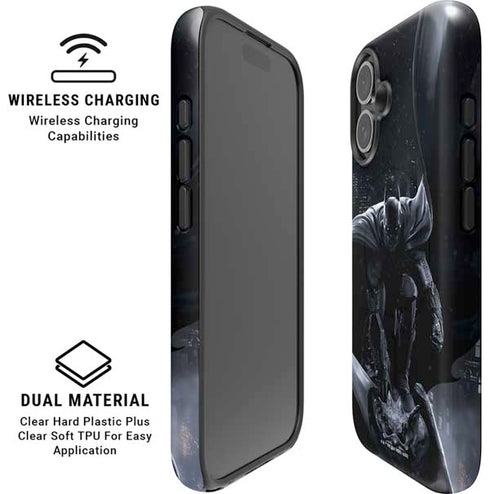 DC Comics Arkham Origins Batman In action pose iPhone 17 Magsafe Impact Case