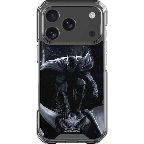 DC Comics Arkham Origins Batman In action pose iPhone 17 Pro Clear Case