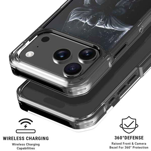 DC Comics Arkham Origins Batman In action pose iPhone 17 Pro Clear Case