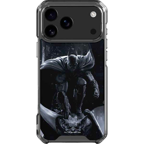 DC Comics Arkham Origins Batman In action pose iPhone 17 Pro Max Clear Case