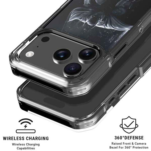DC Comics Arkham Origins Batman In action pose iPhone 17 Pro Max Clear Case