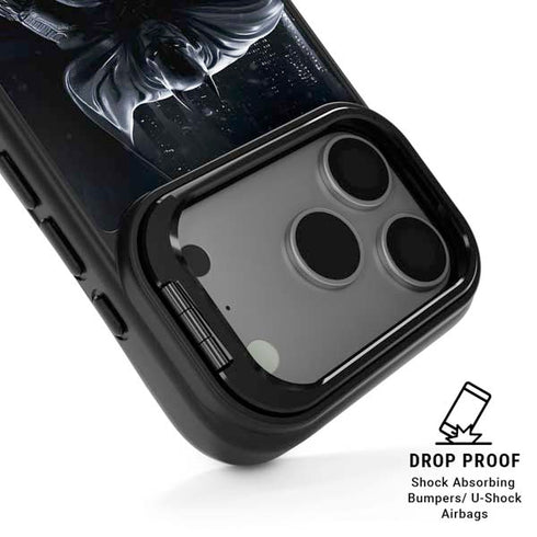 DC Comics Arkham Origins Batman In action pose iPhone 17 Pro Max Kickstand Case