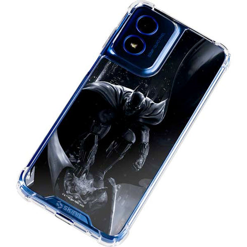 DC Comics Arkham Origins Batman In action pose Moto G Play 4G (2024) Clear Case