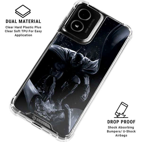 DC Comics Arkham Origins Batman In action pose Moto G Power 5G (2024) Clear Case