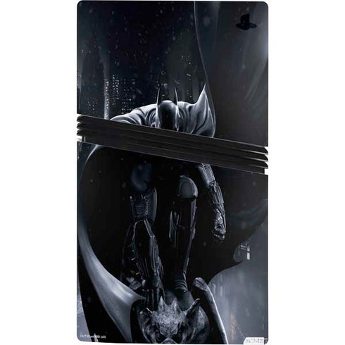 DC Comics Arkham Origins Batman In action pose PS5 Pro Console Skin