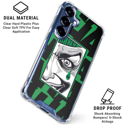 DC Comics The Joker Teardrop Card Galaxy S25 Clear Case