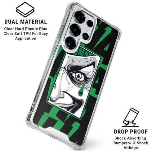 DC Comics The Joker Teardrop Card Galaxy S25 Ultra Clear Case