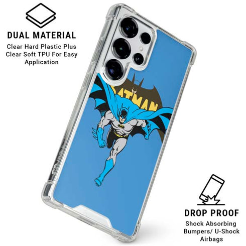DC Comics Batman Vintage Action Pose Galaxy S25 Ultra Clear Case