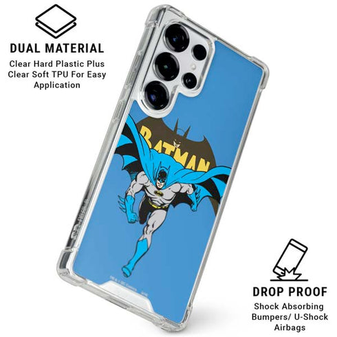 DC Comics Batman Vintage Action Pose Galaxy S26 Ultra Clear Case