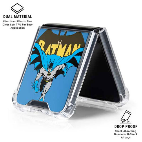DC Comics Batman Vintage Action Pose Galaxy Z Flip7 Clear Case