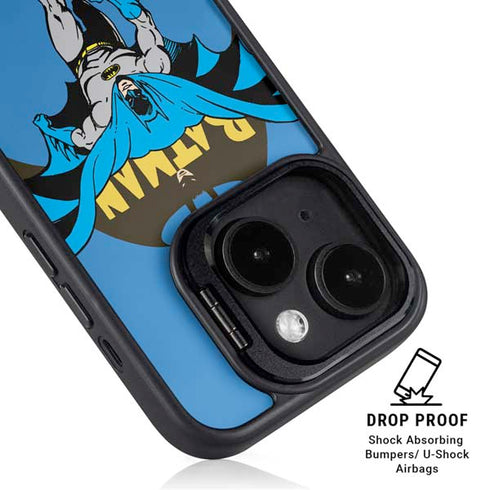 DC Comics Batman Vintage Action Pose iPhone 14 Plus Kickstand Case