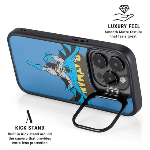 DC Comics Batman Vintage Action Pose iPhone 14 Pro Kickstand Case