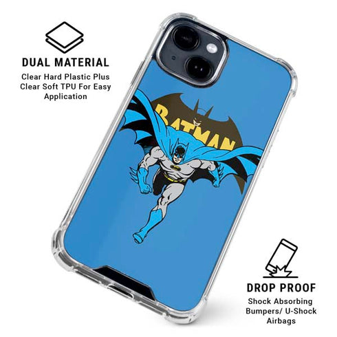 DC Comics Batman Vintage Action Pose iPhone 15 Clear Case