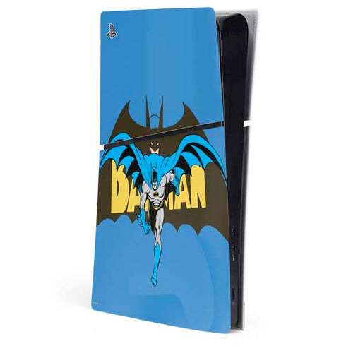 DC Comics Batman Vintage Action Pose PS5 Slim Digital Edition Console Skin