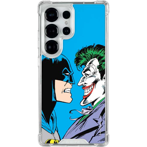 DC Comics The Joker vs Batman Vintage art Galaxy S25 Ultra Clear Case